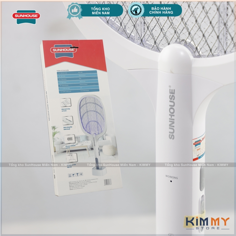 Vợt muỗi điện thông minh 3 in 1 Sunhouse -  Diệt muỗi hiệu quả, an toàn